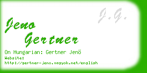 jeno gertner business card